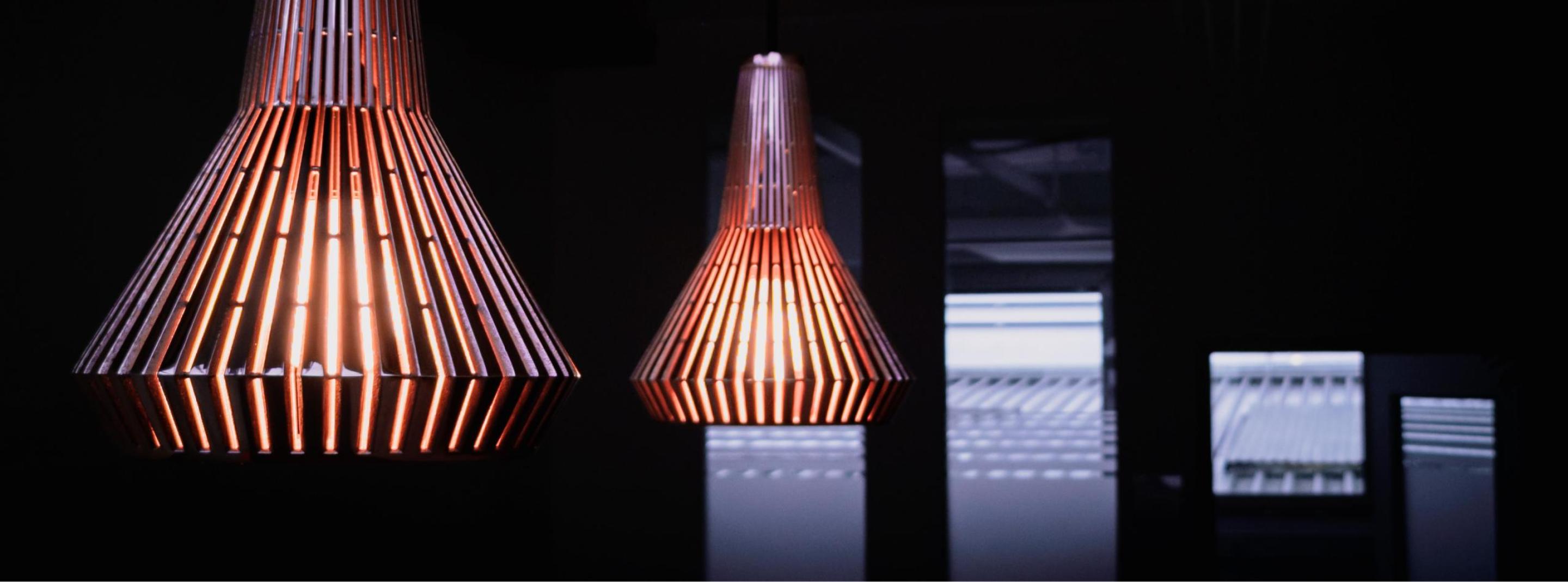 3D Printed Copper Pendant Lamps | Modern Metal Lighting