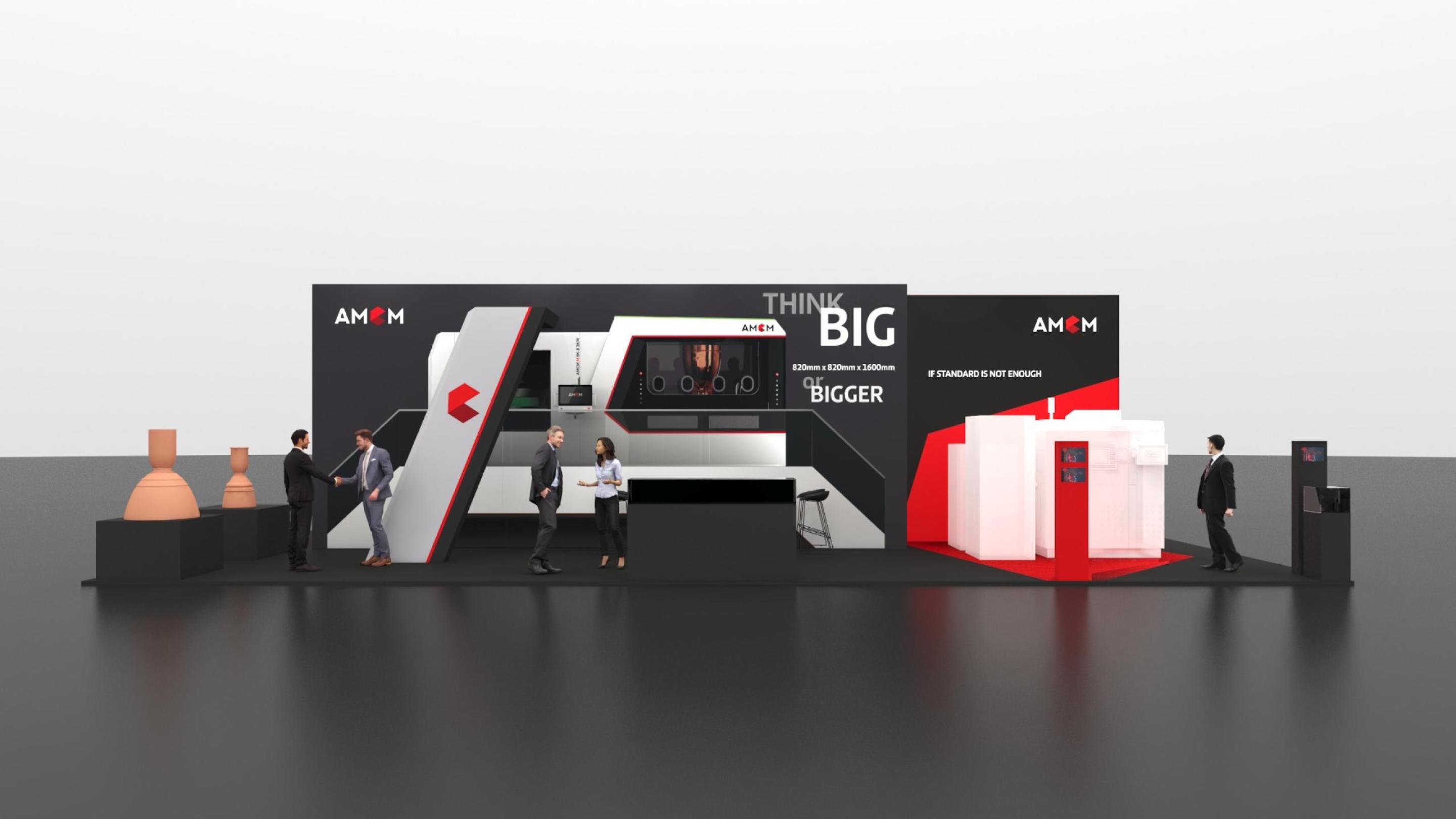 Rendering of the AMCM booth at Formnext 2024