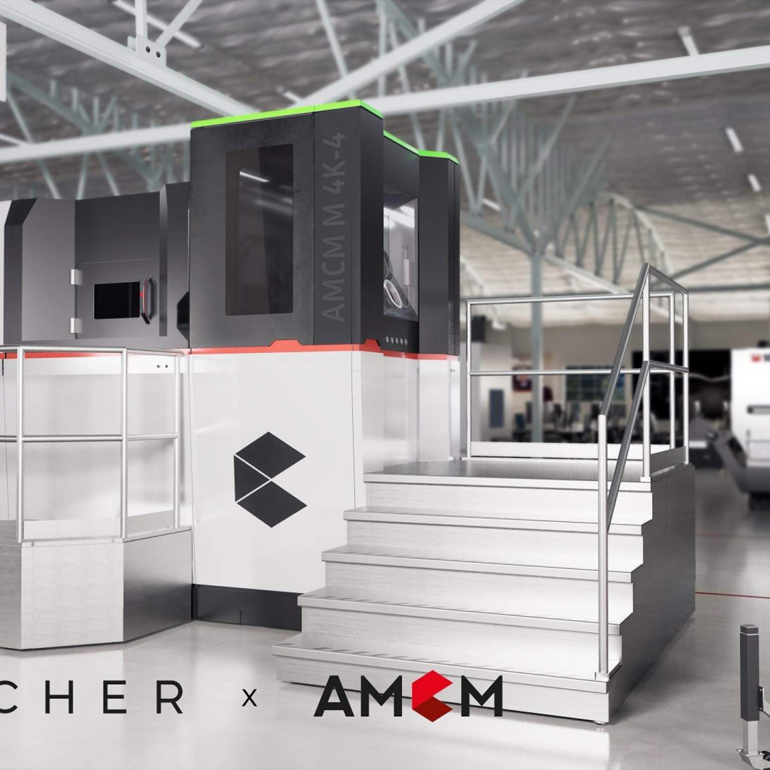 Launcher Combustion Chamber Printed on AMCM M 4K, Positioned Right of the Machine