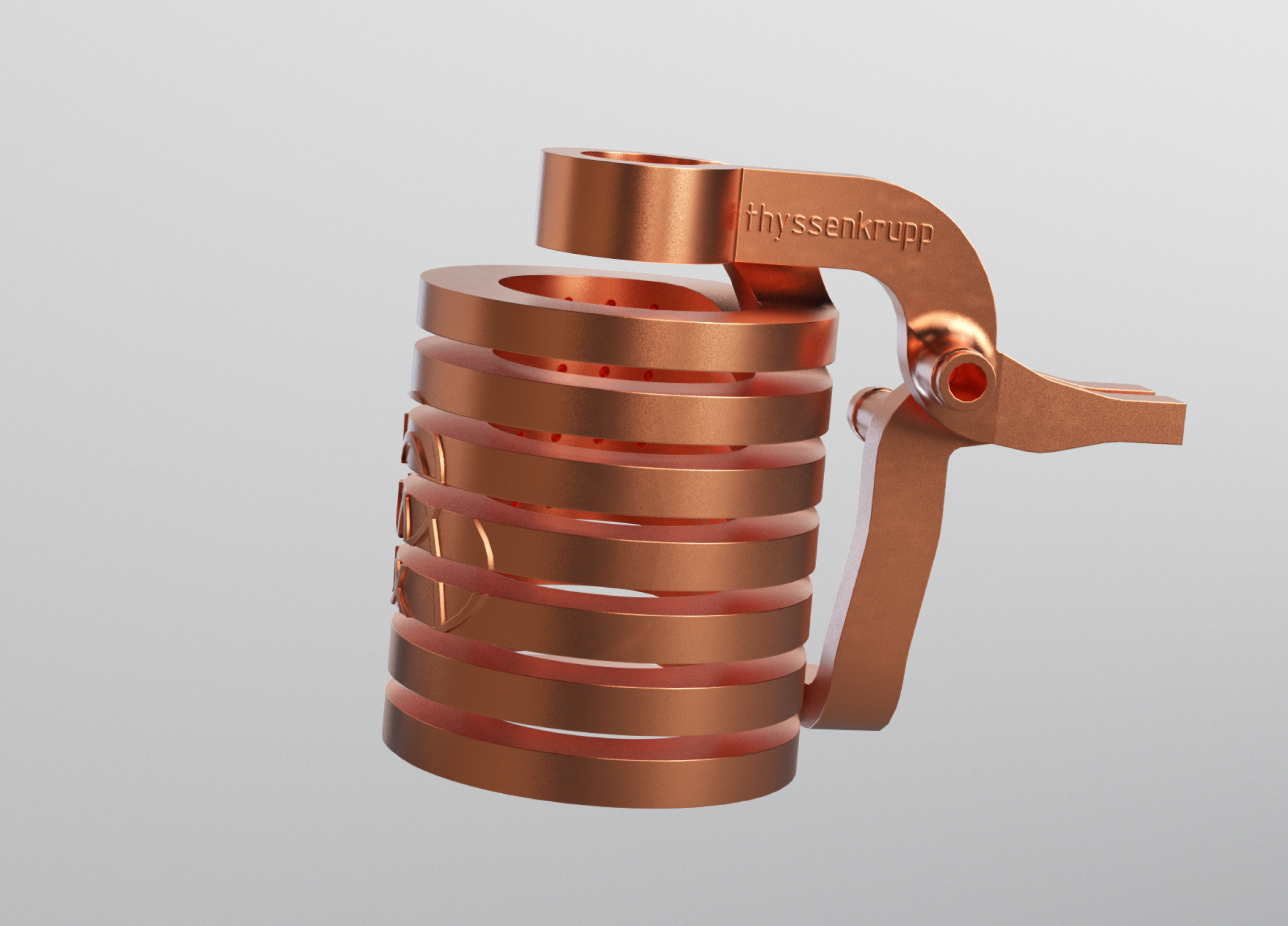 Thyssen Krupp copper inductor with functional integration of heating and cooling for higher process stability and better hardening results