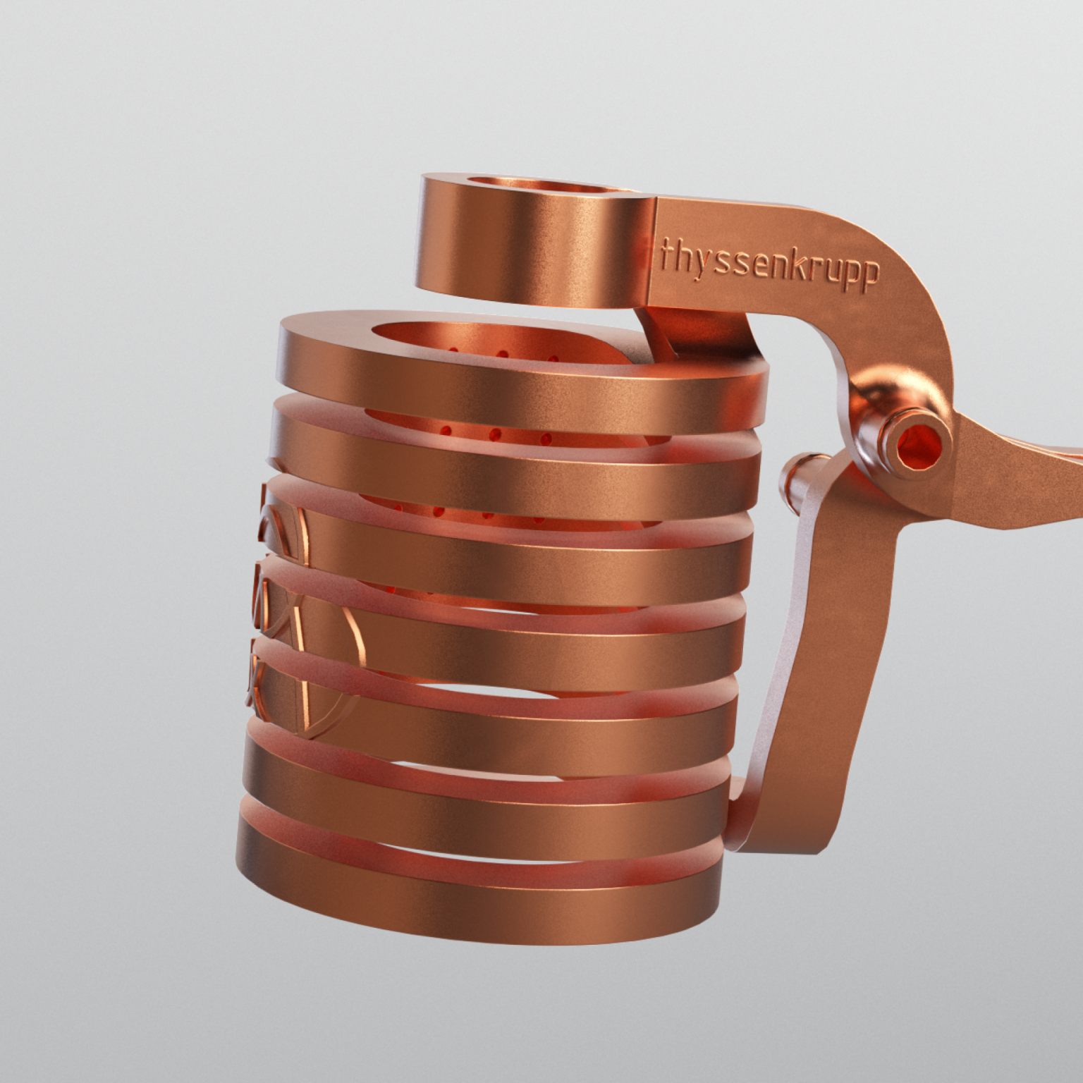Thyssen Krupp copper inductor with functional integration of heating and cooling for higher process stability and better hardening results